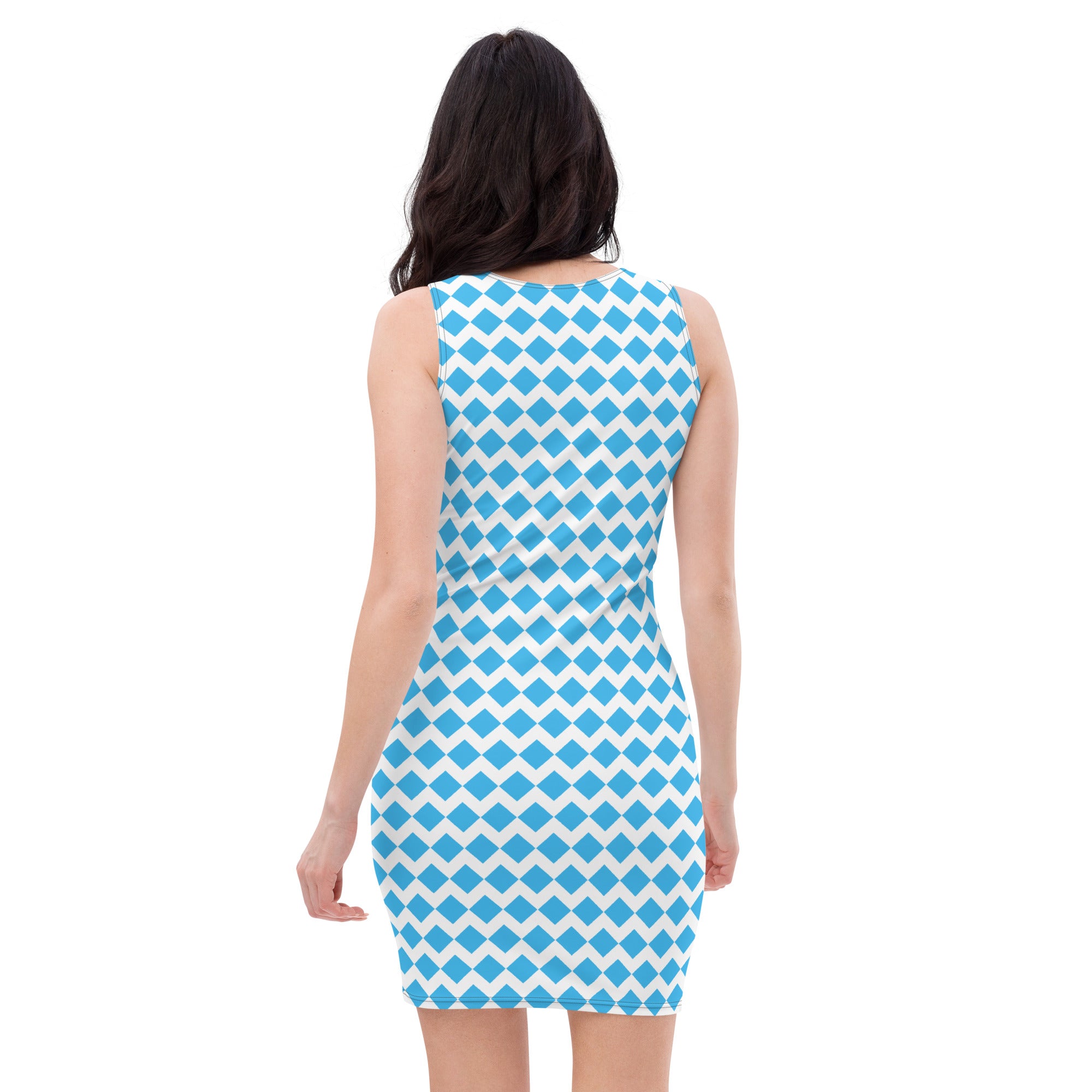 Deep Sky-Blue & White Dress