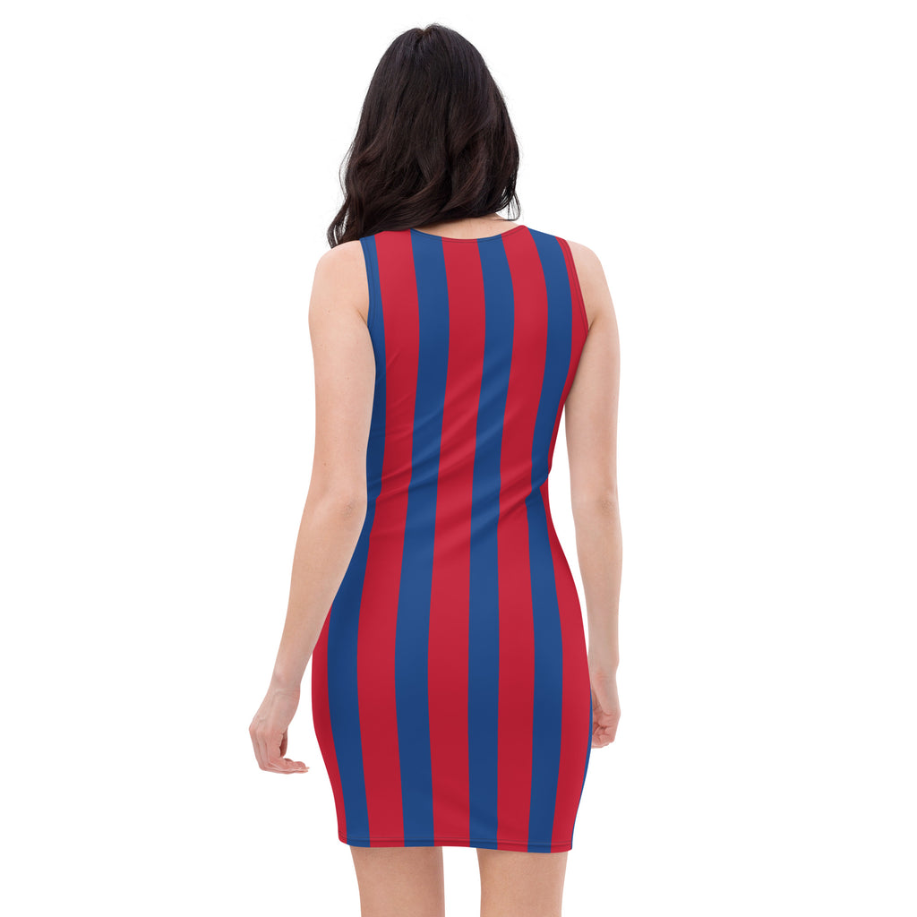 Red & Dark Cerulean Dress