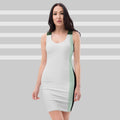 White with splash of Green Dress