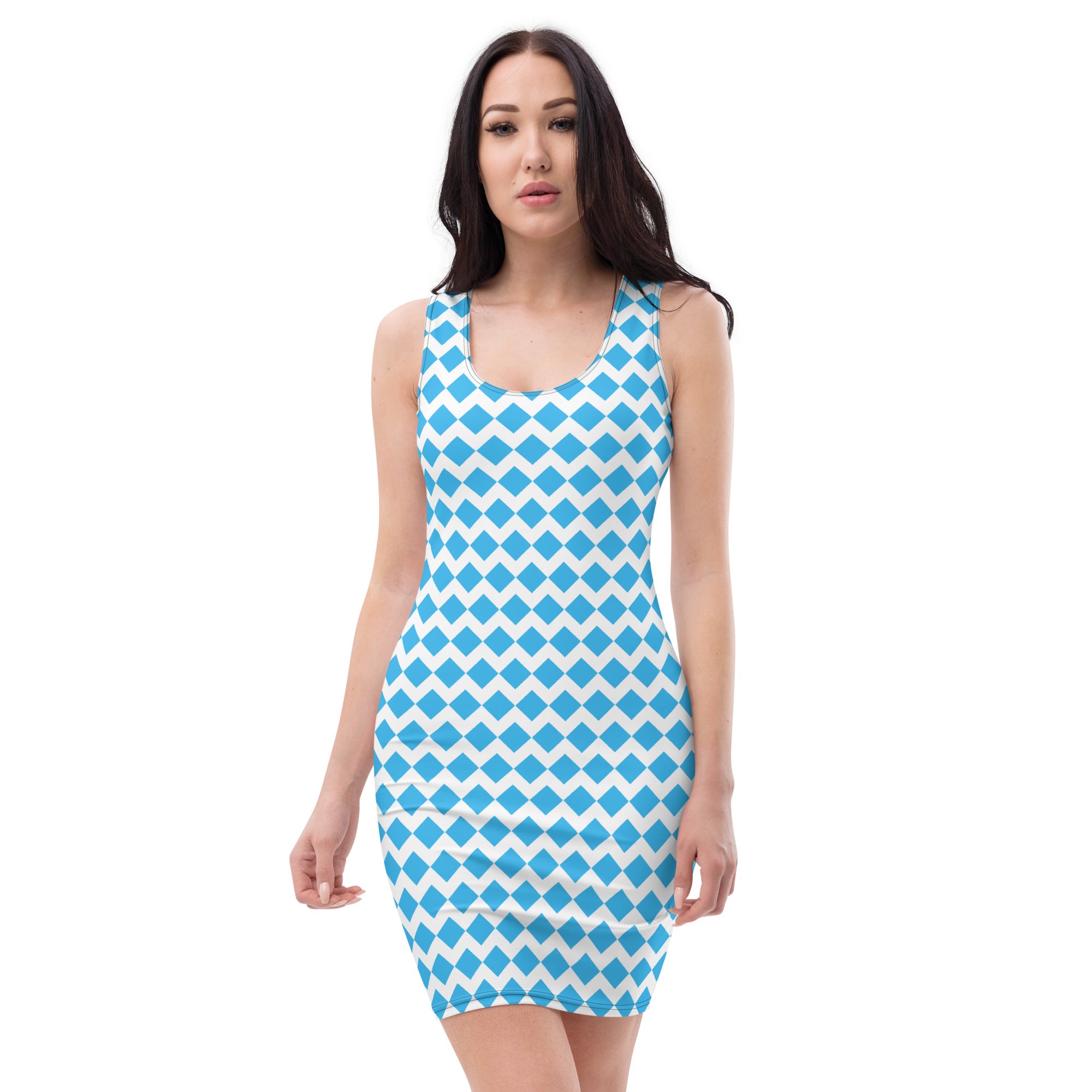 Deep Sky-Blue & White Dress