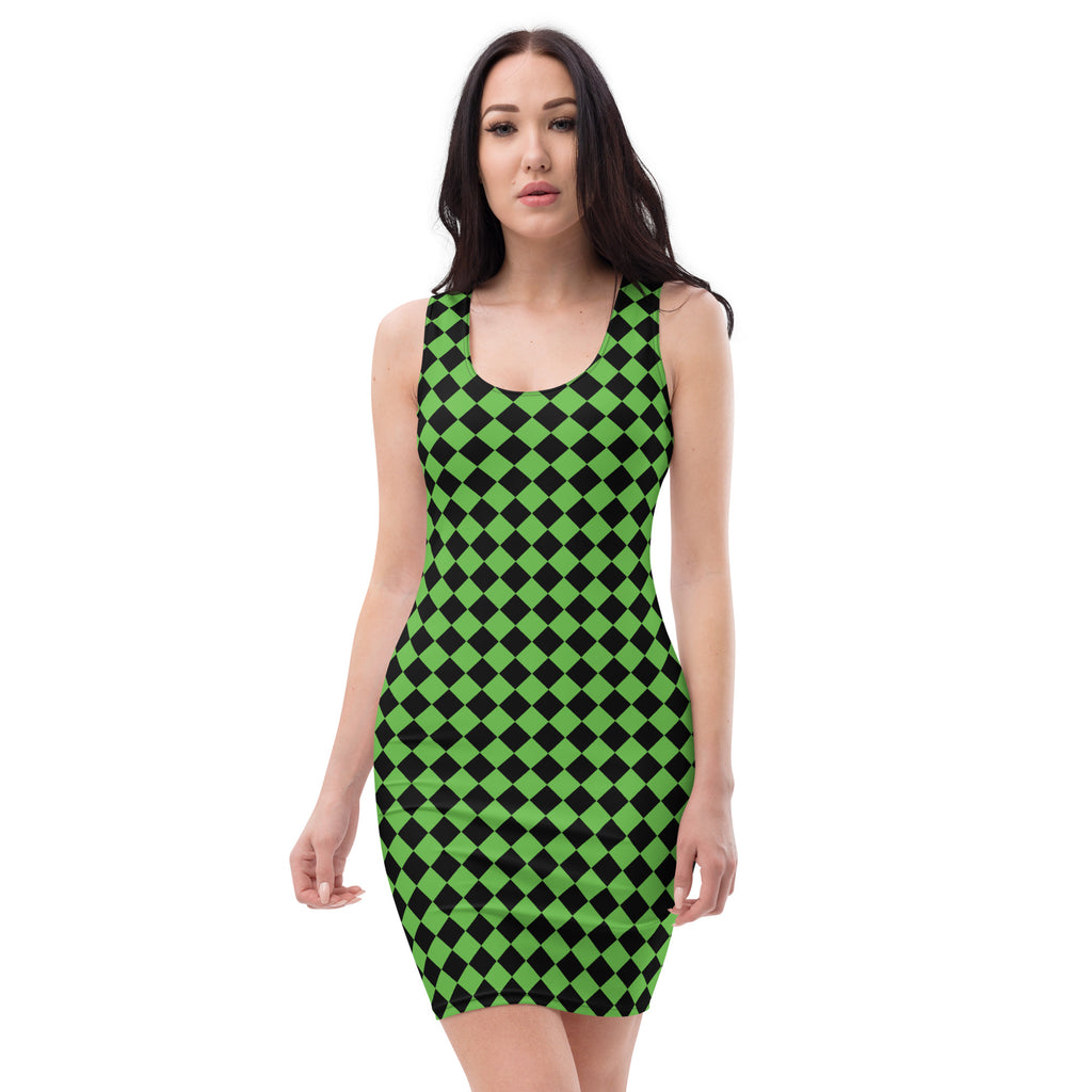 Diamond Green & Black Dress