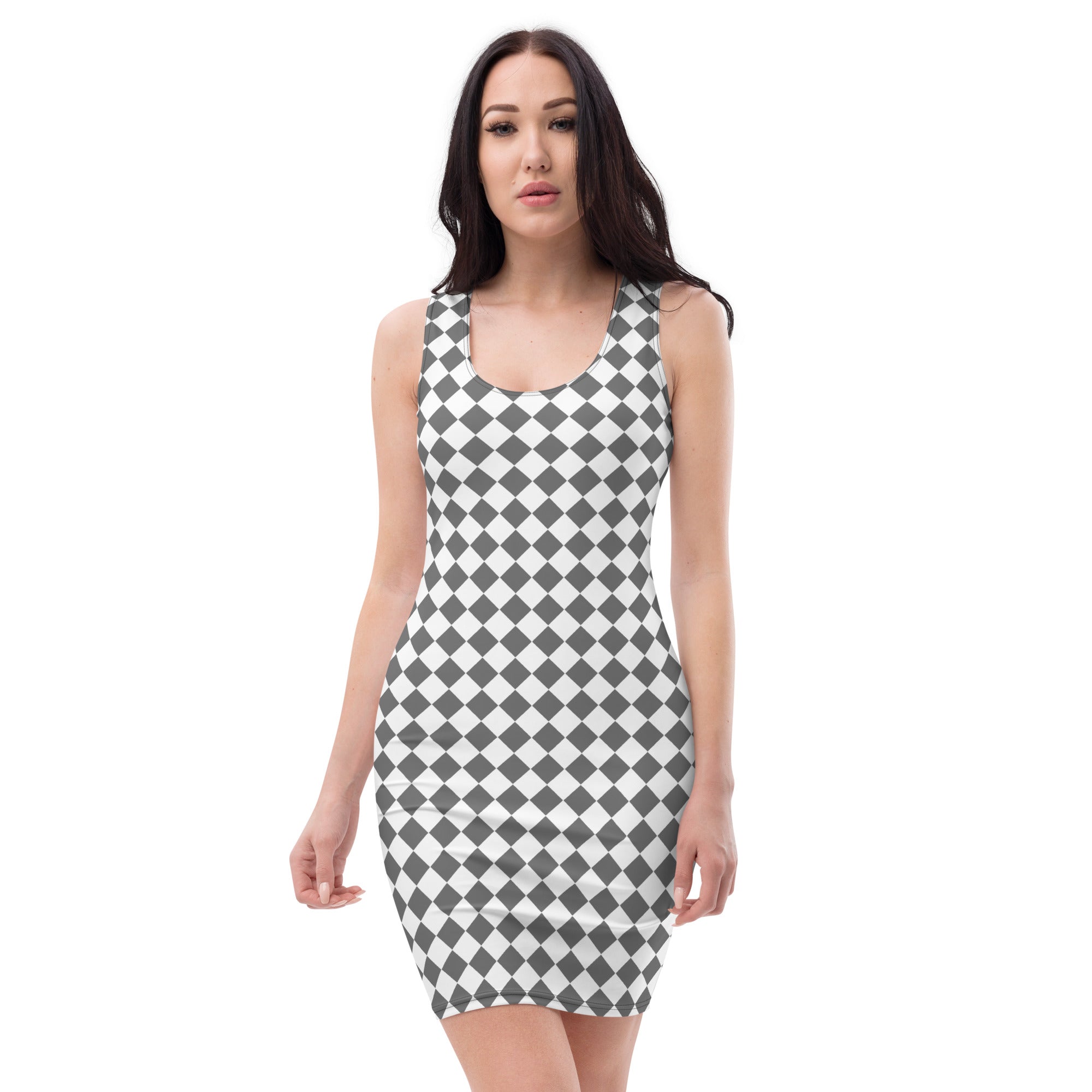 Grey & White Dress