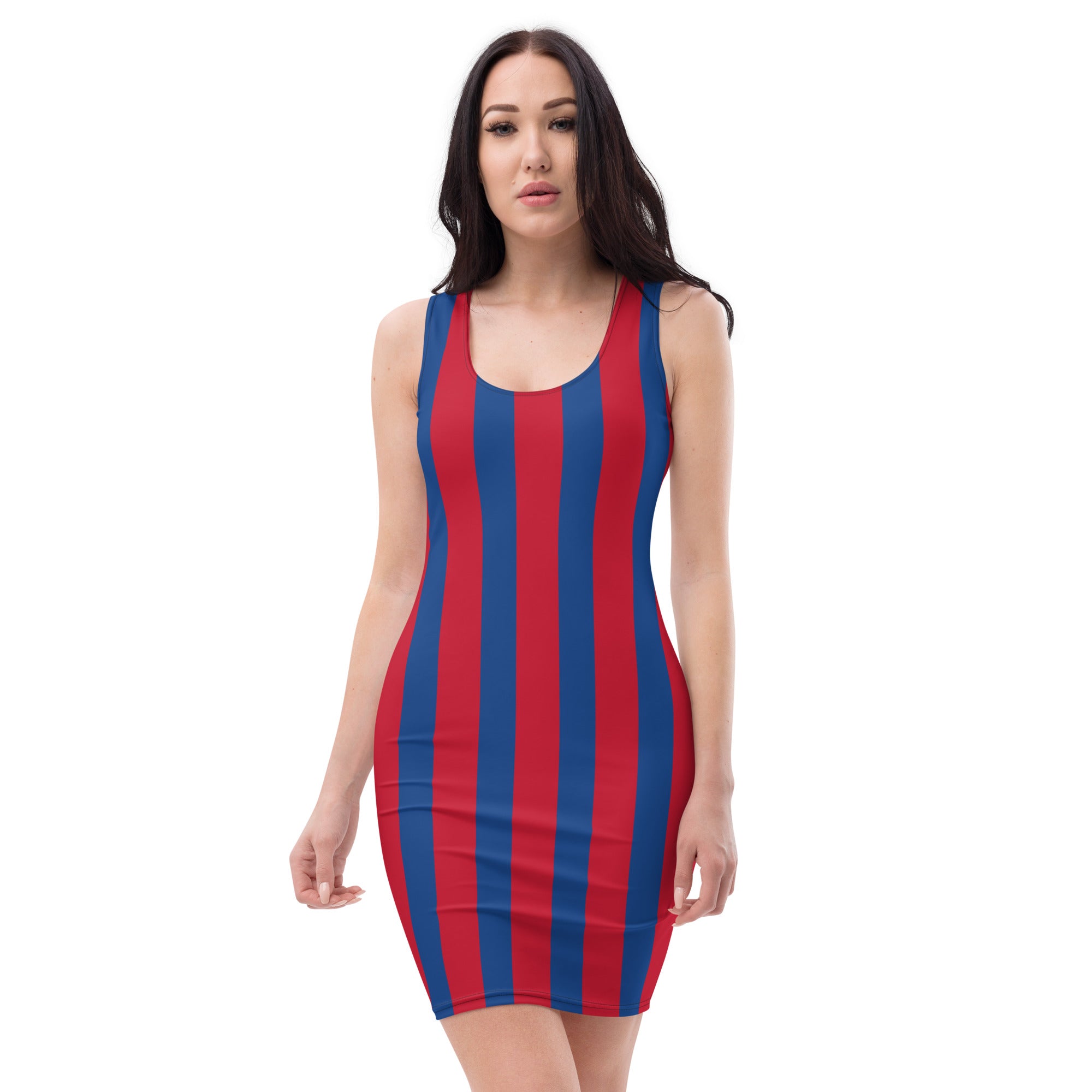 Red & Dark Cerulean Dress