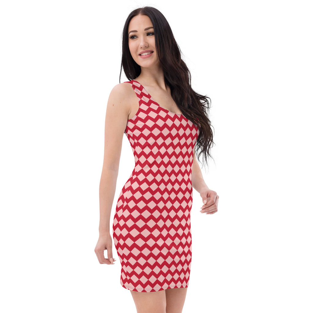 Red & Light Pink Dress
