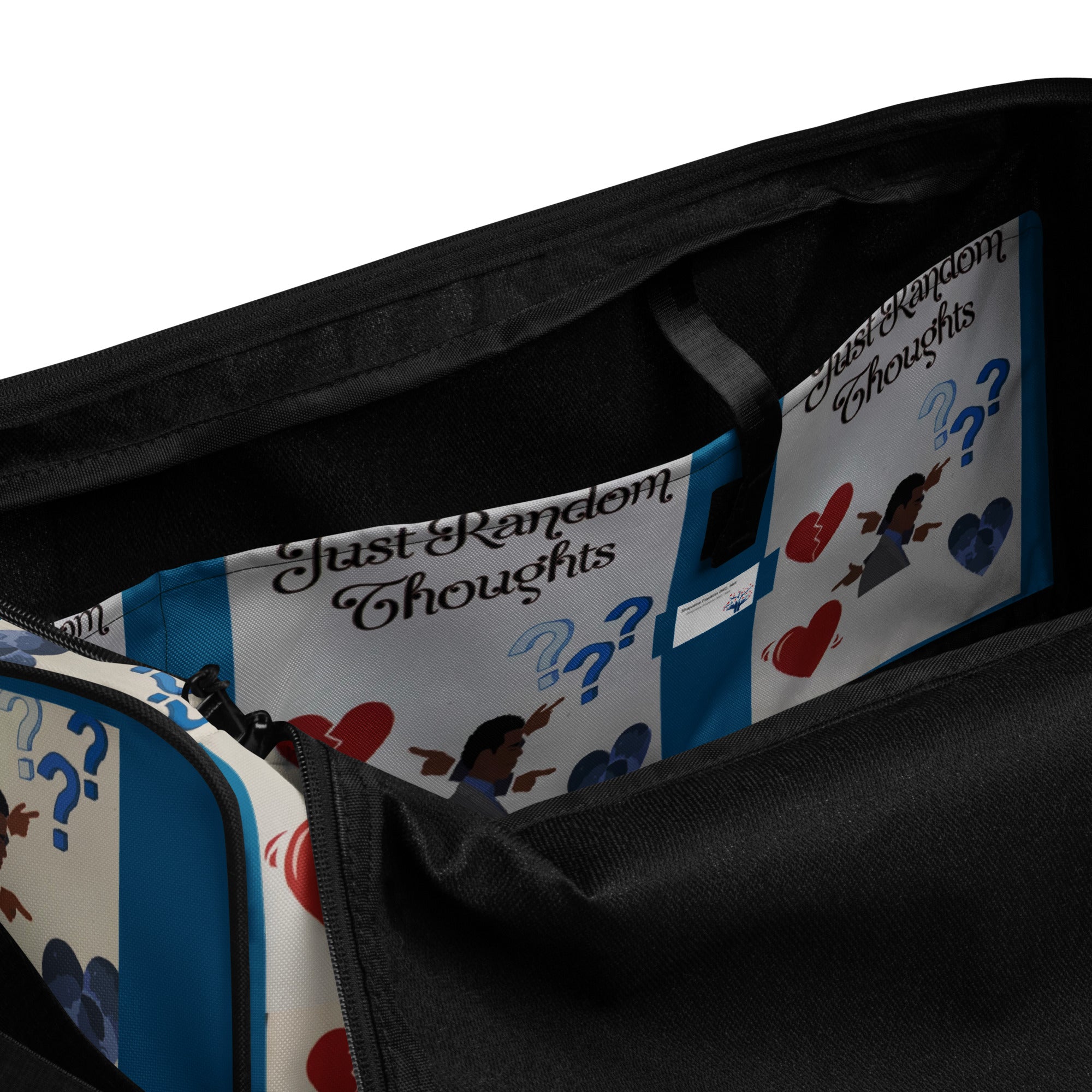 Blue Just random Thoughts Duffle bag