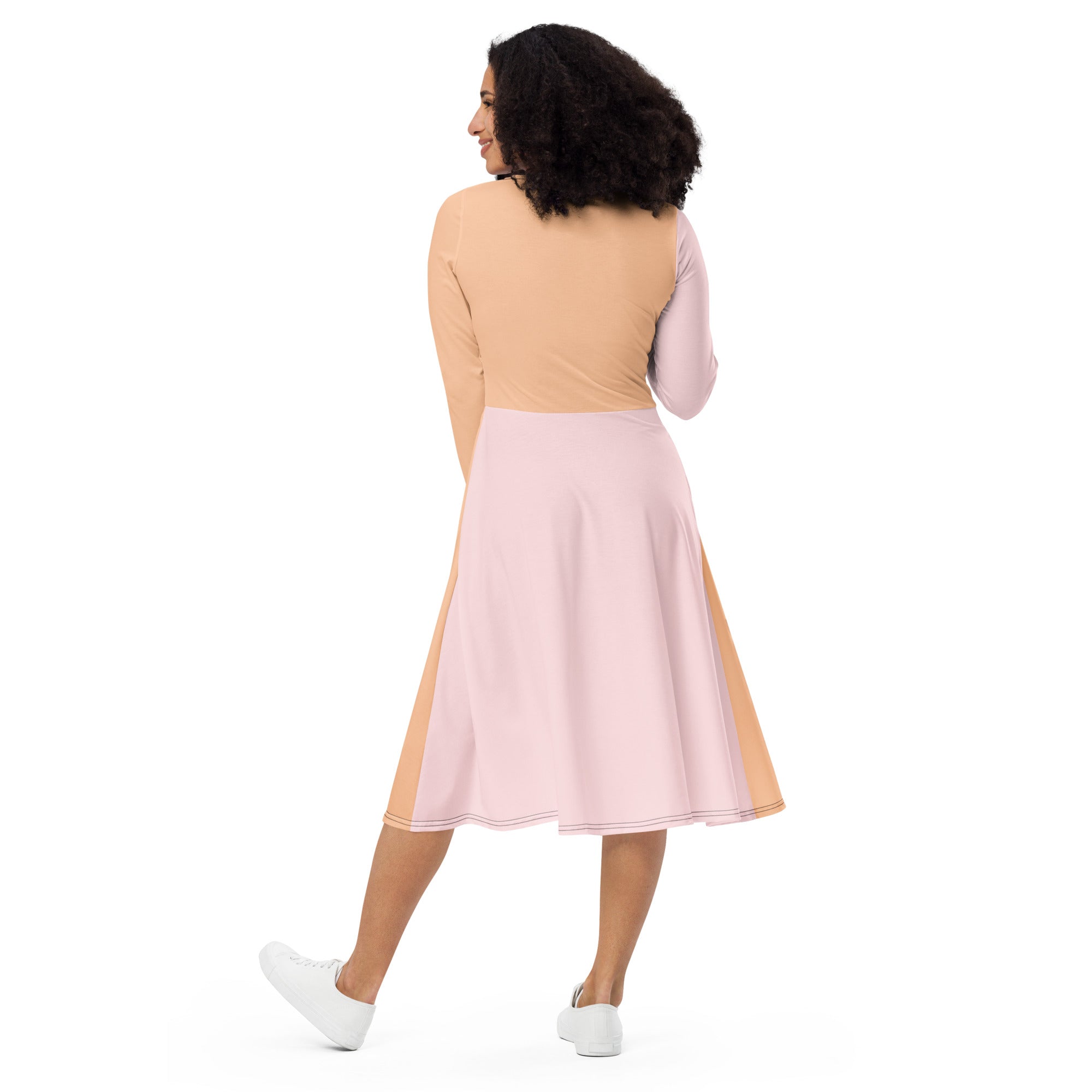 Peach & Light Pink Midi dress