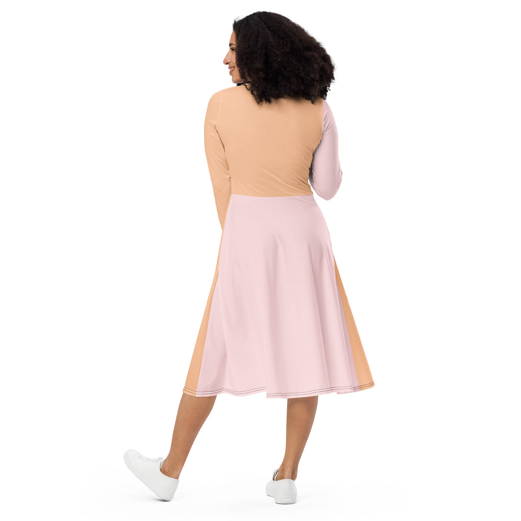 Peach & Light Pink Midi dress