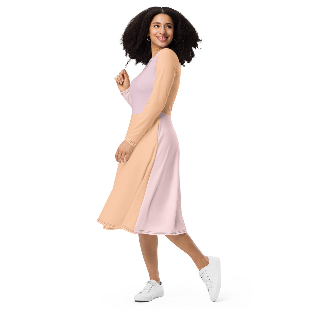 Peach & Light Pink Midi dress