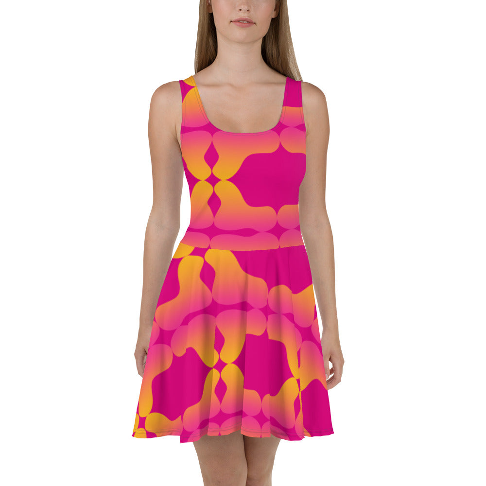 Abstract Medium Violet Red Skater Dress – shajuana.justrandomthoughts