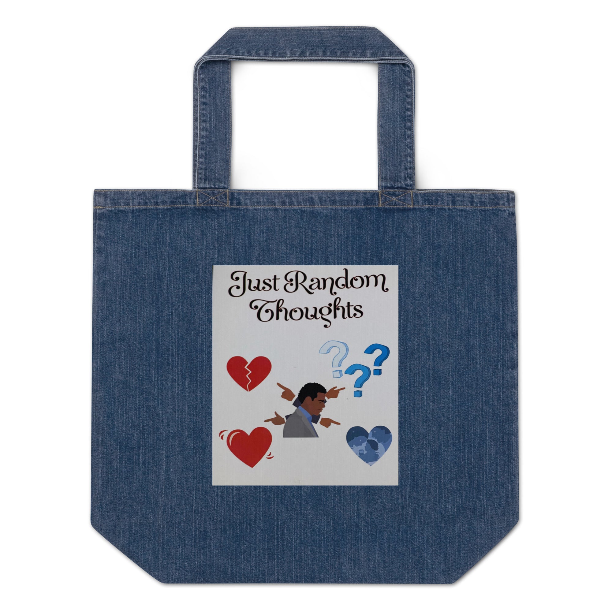 Just Random Thoughts Organic denim tote bag