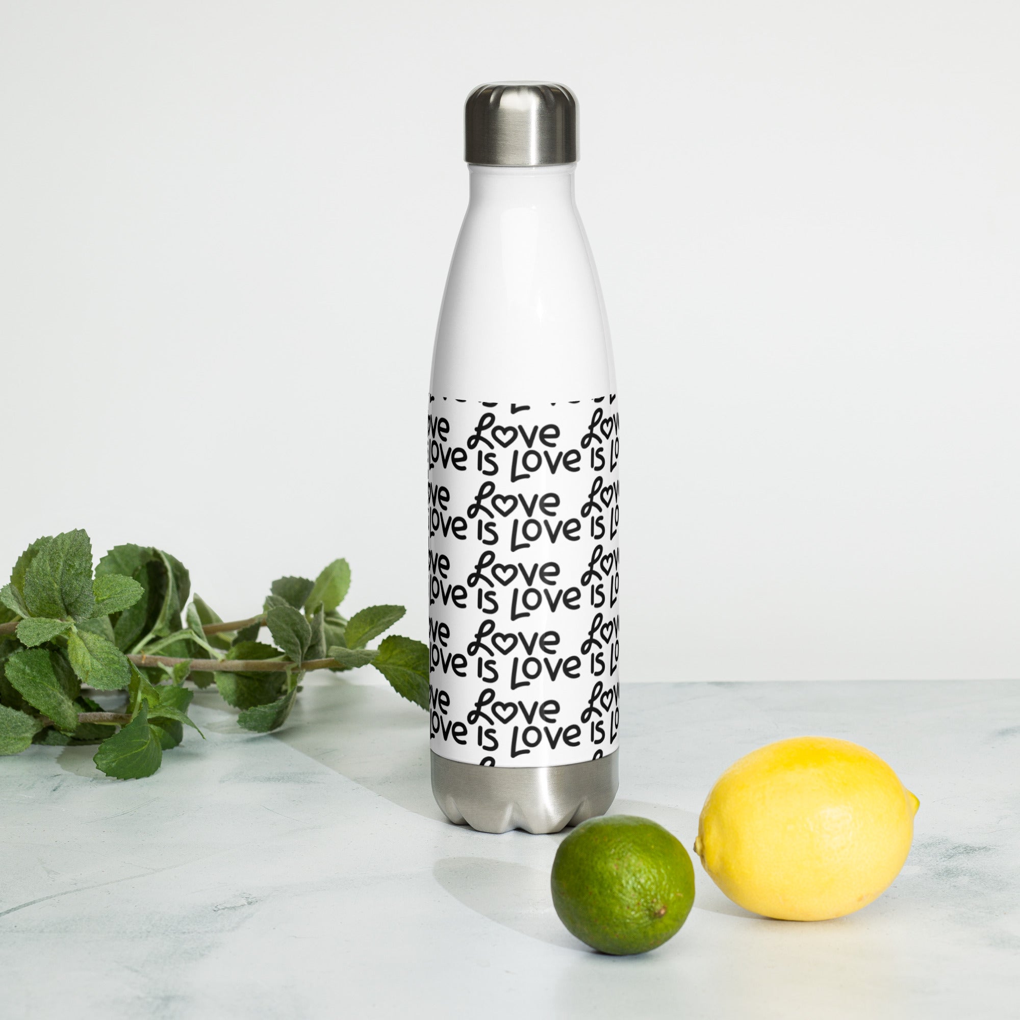 Stainless Steel Love Is Love Water Bottle