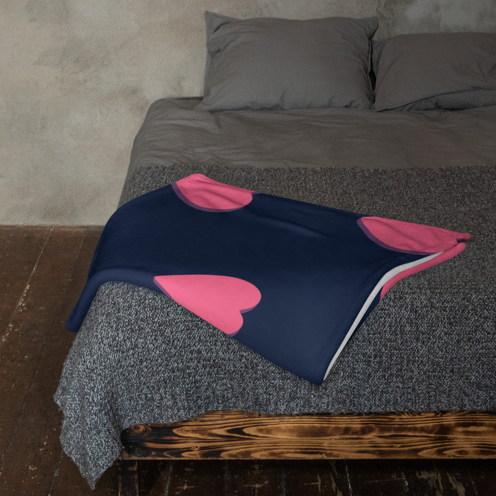 Pink Hearts Throw Blanket