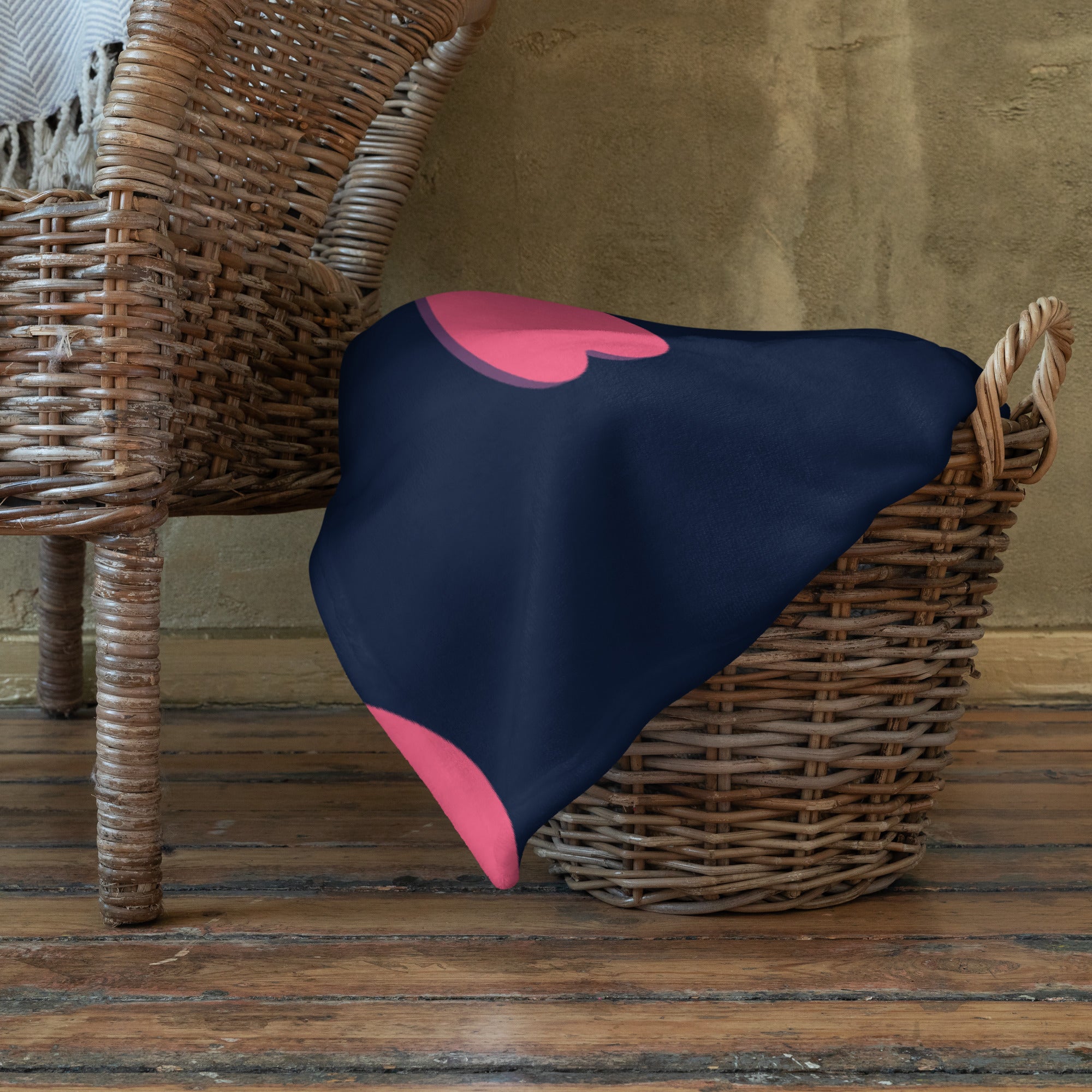 Pink Hearts Throw Blanket