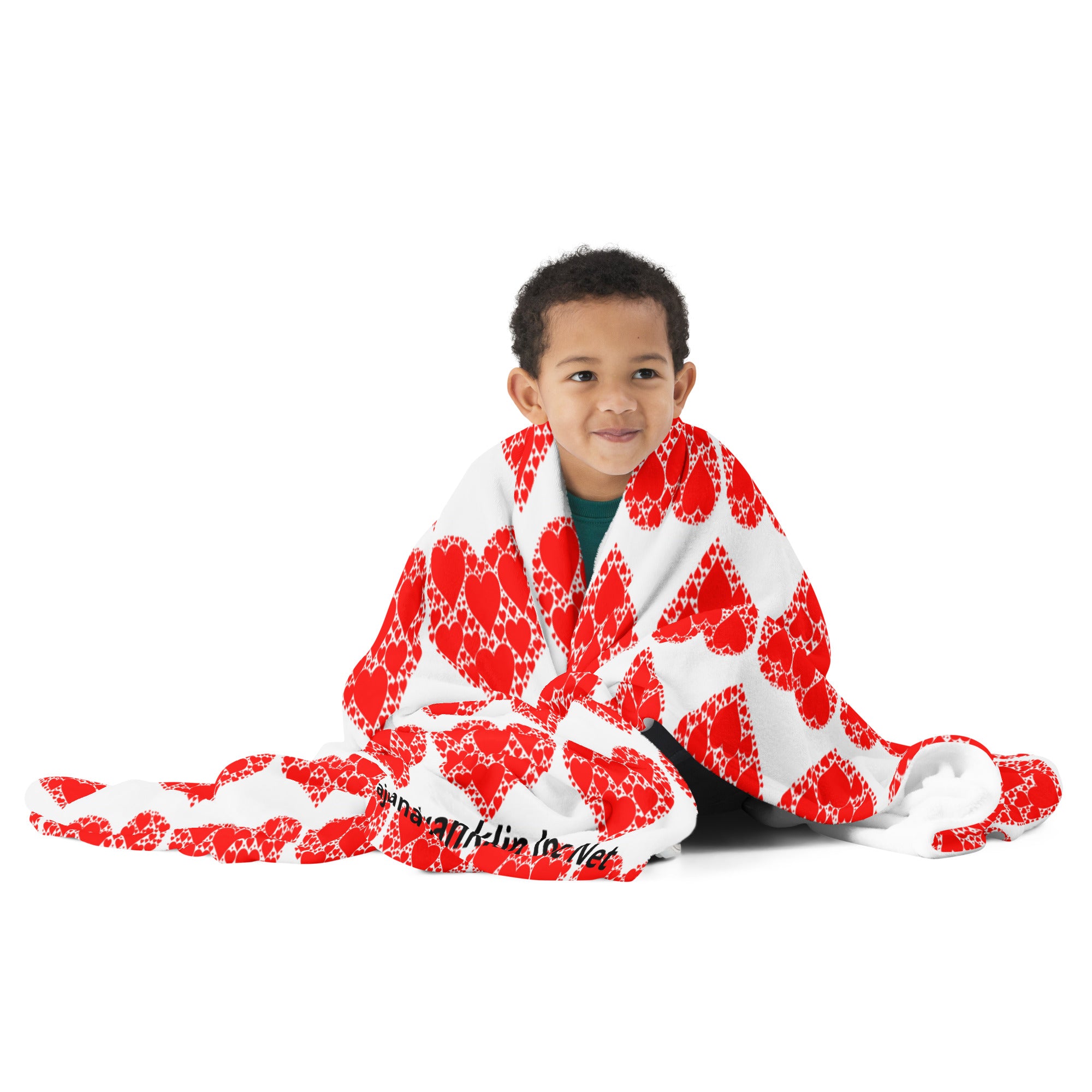 Hearts within Red Hearts Throw Blanket