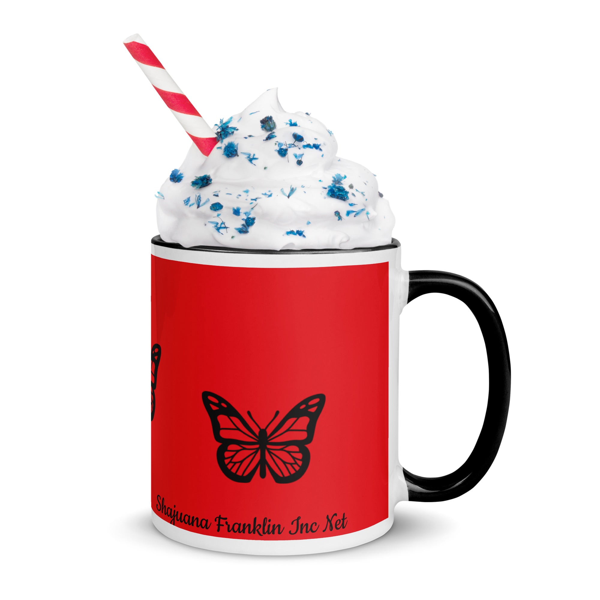 Red Butterfly Mug with Color Inside