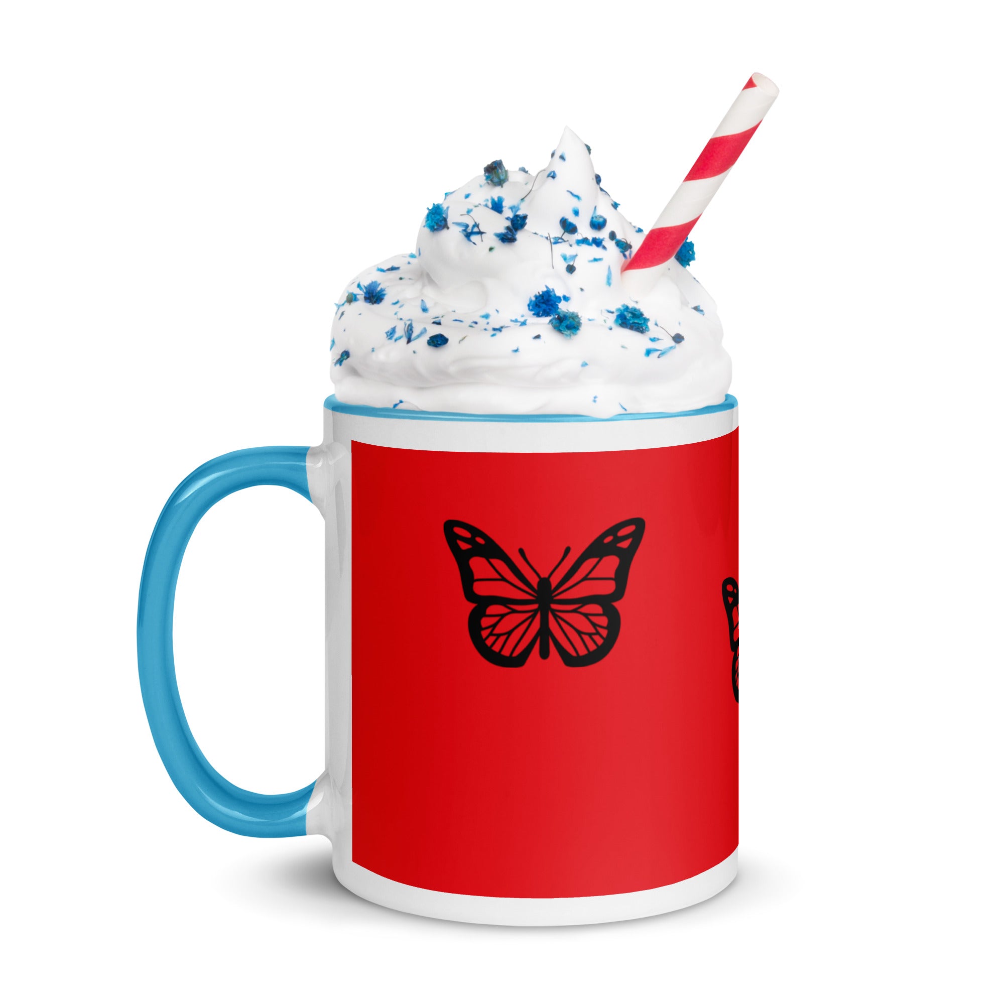 Red Butterfly Mug with Color Inside