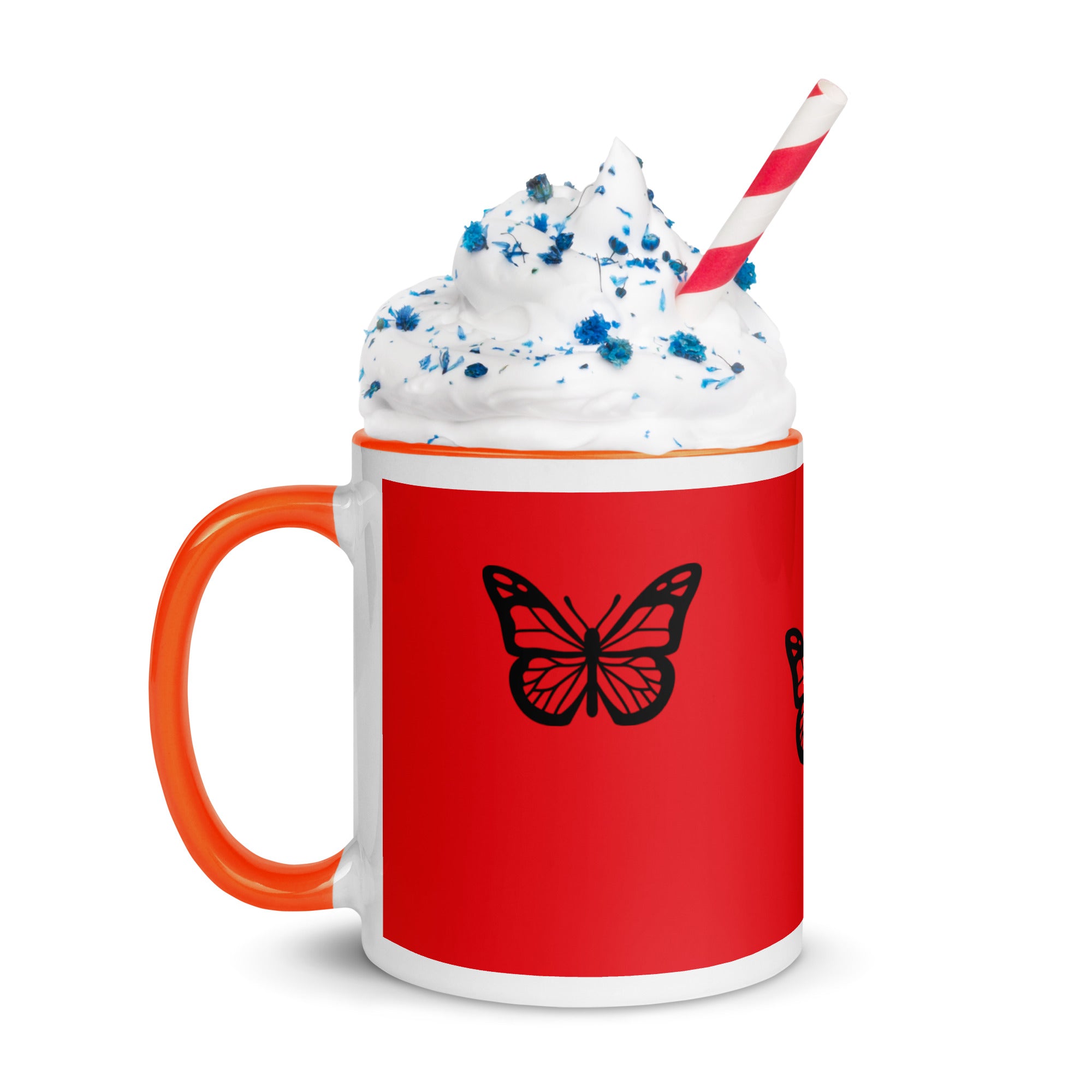 Red Butterfly Mug with Color Inside