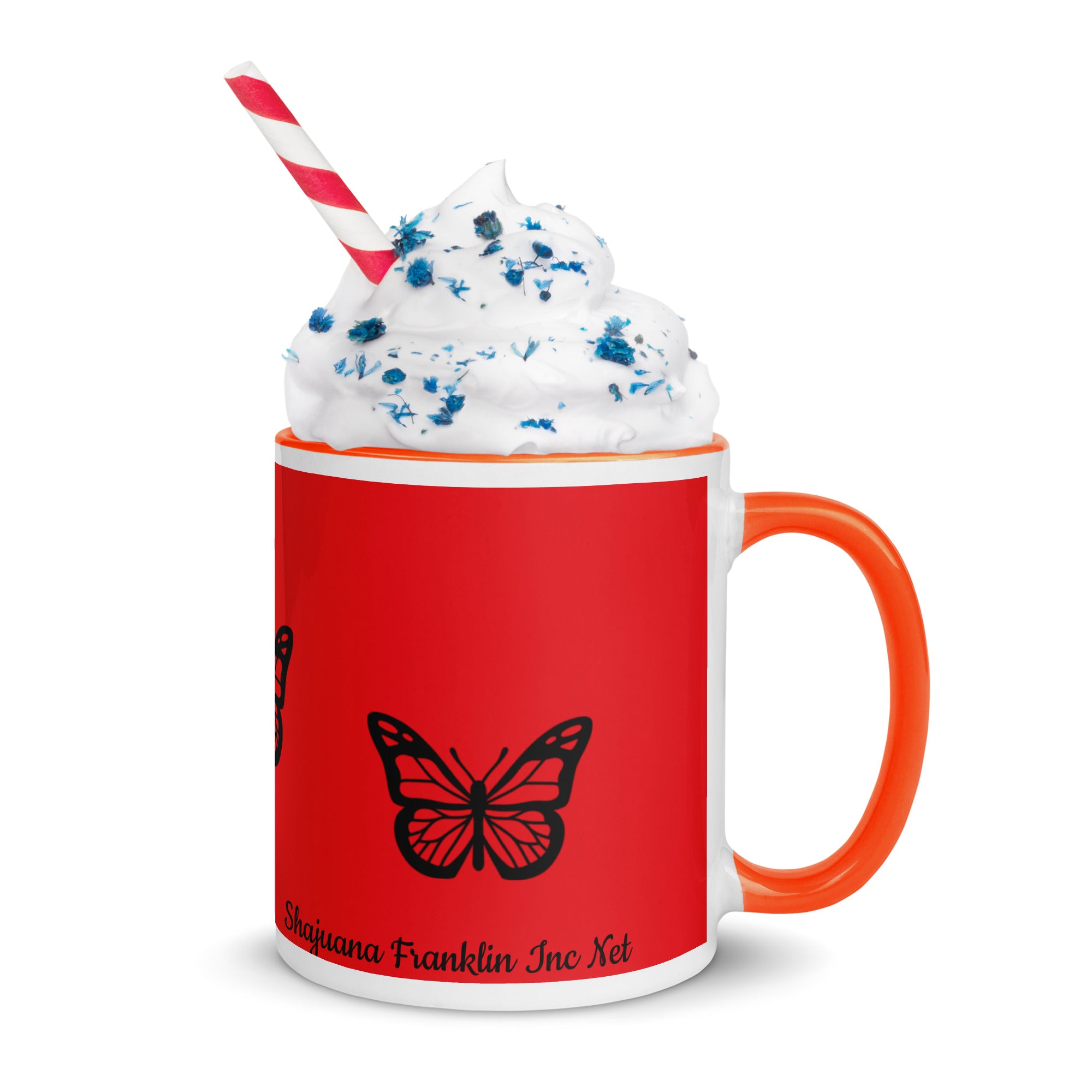 Red Butterfly Mug with Color Inside