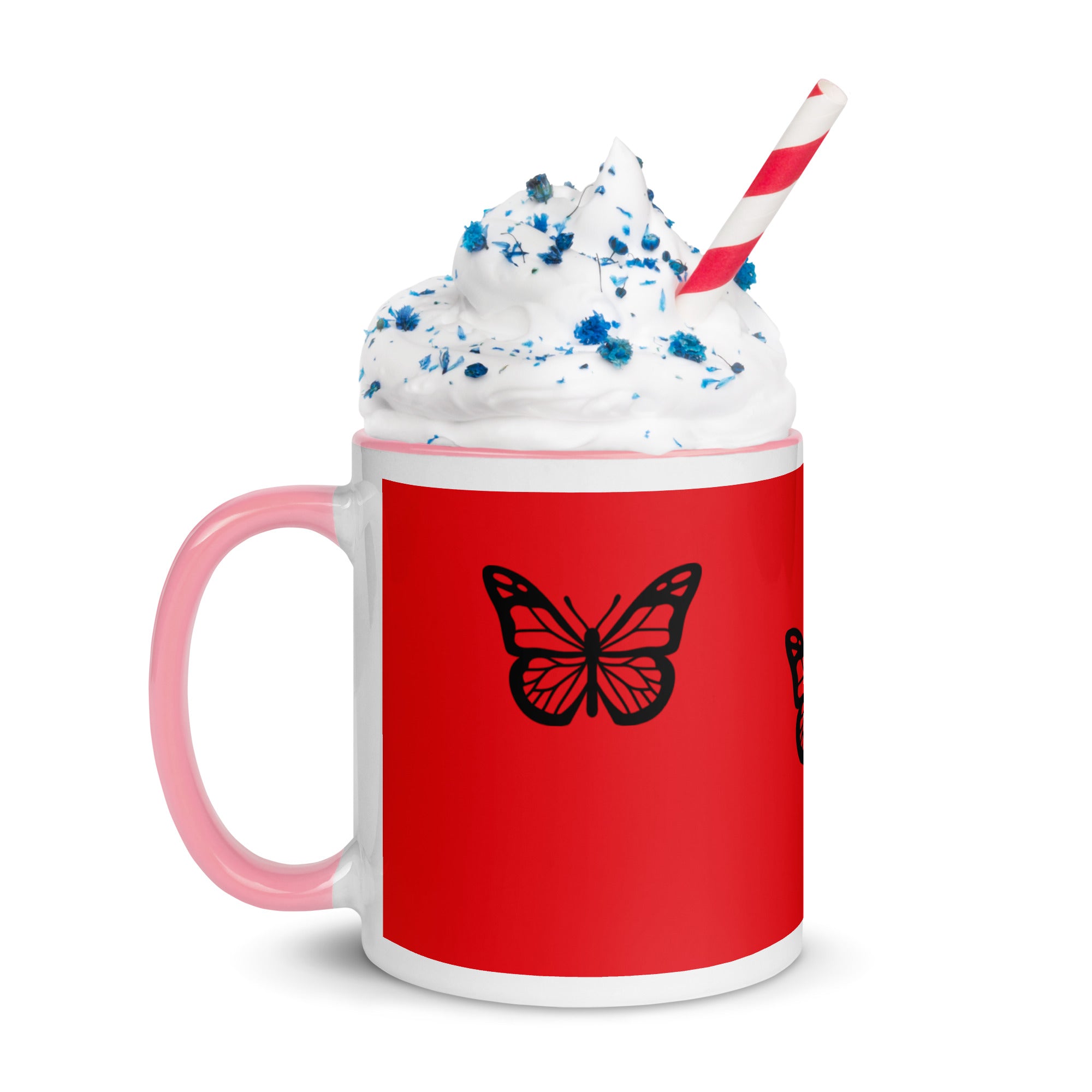 Red Butterfly Mug with Color Inside