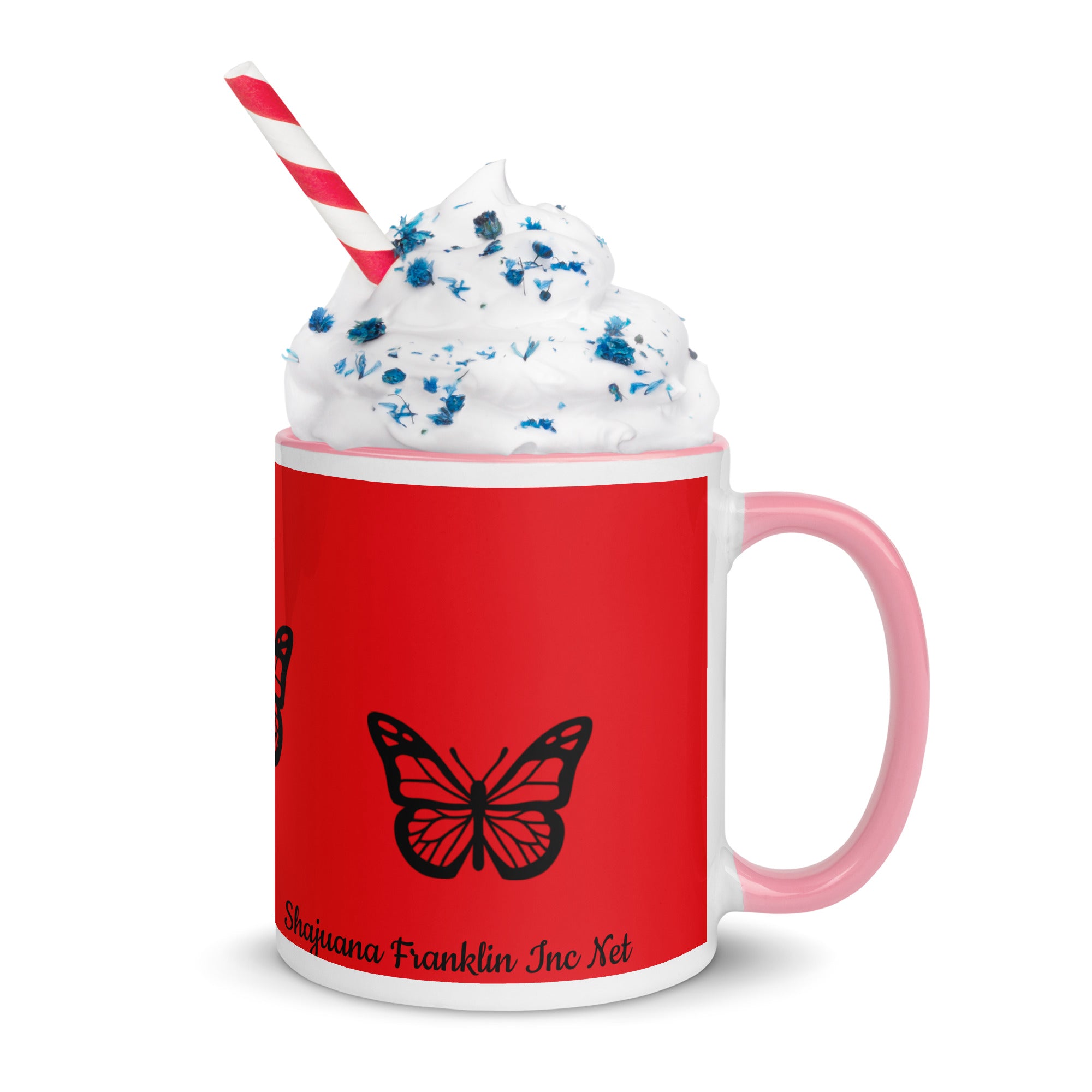 Red Butterfly Mug with Color Inside