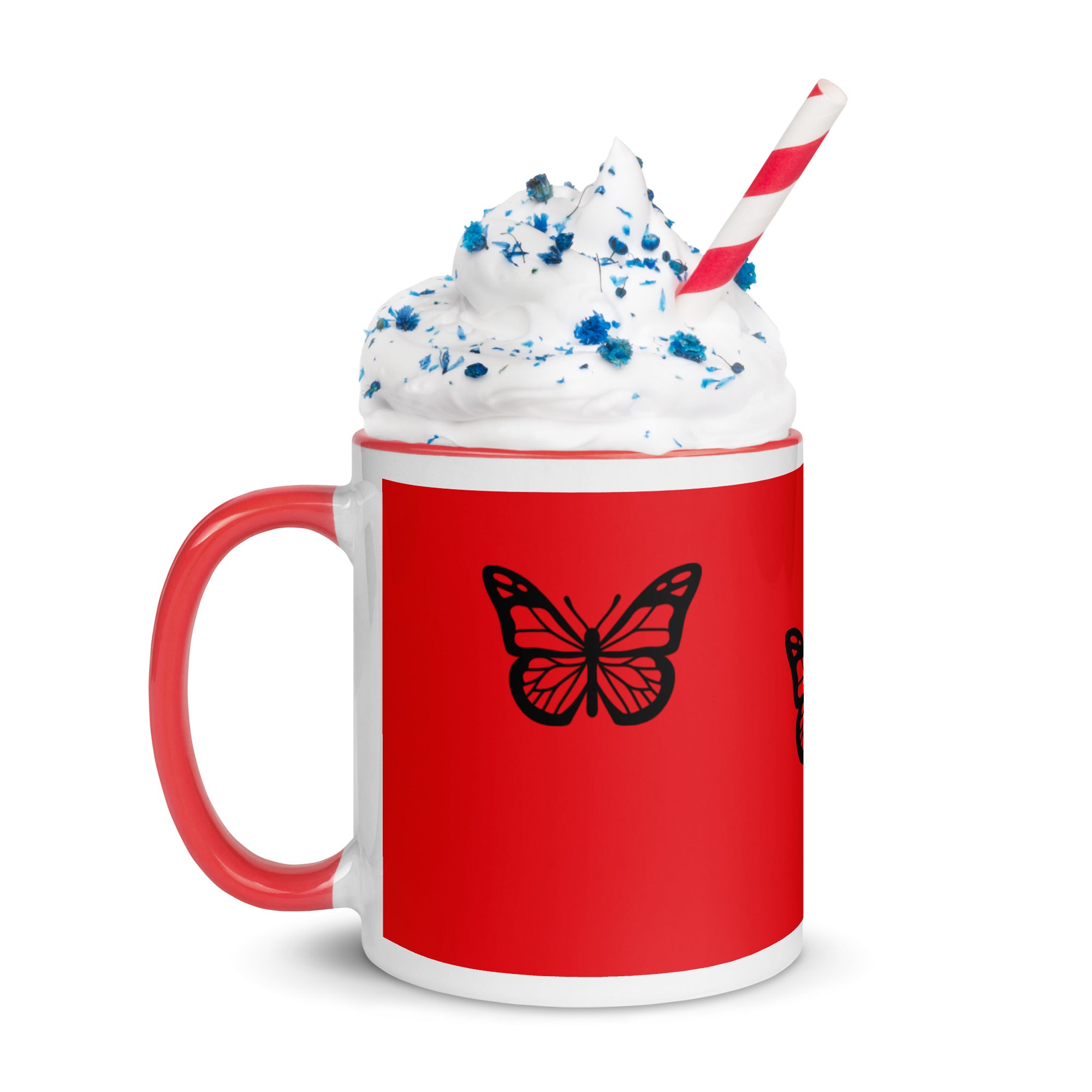 Red Butterfly Mug with Color Inside