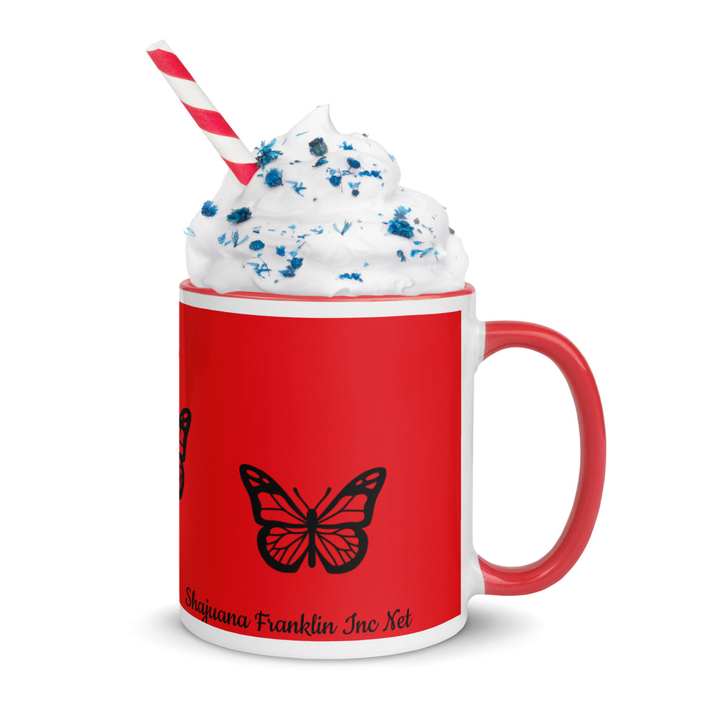 Red Butterfly Mug with Color Inside