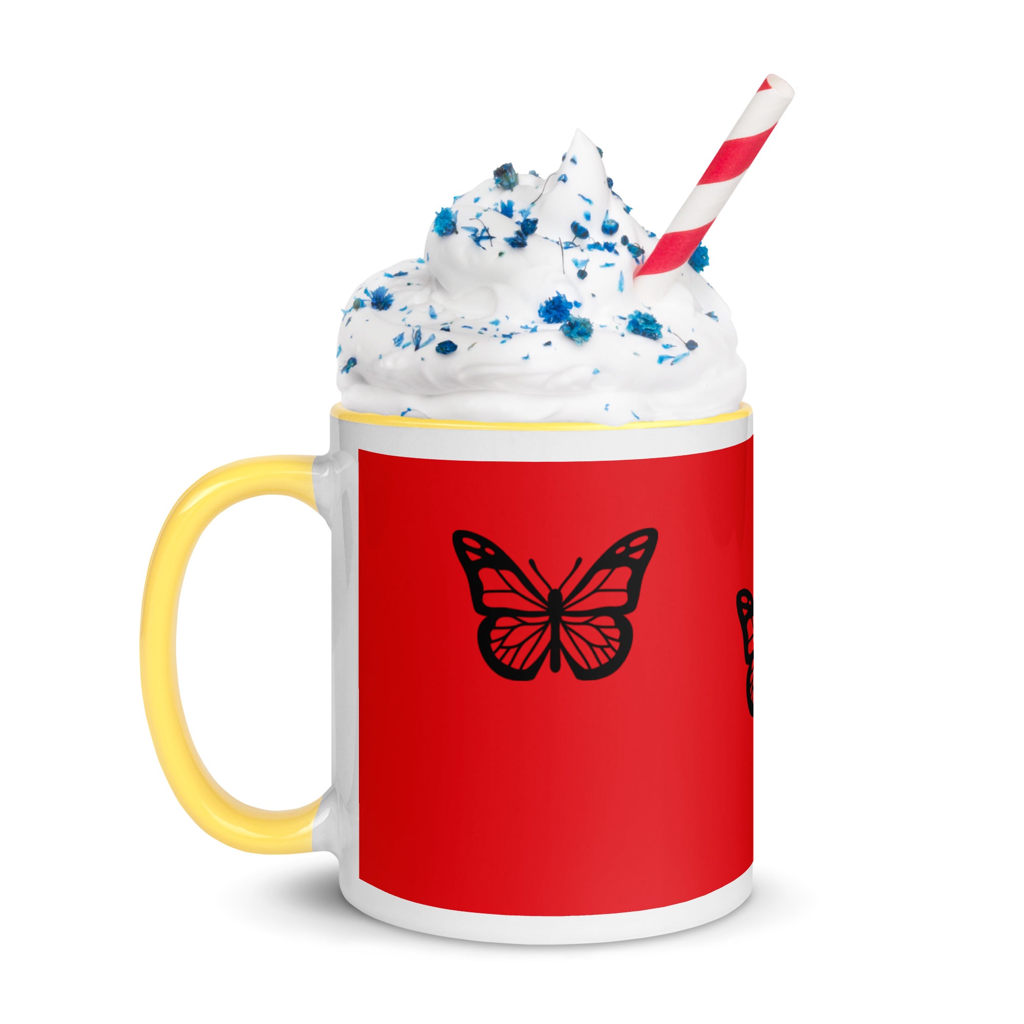 Red Butterfly Mug with Color Inside