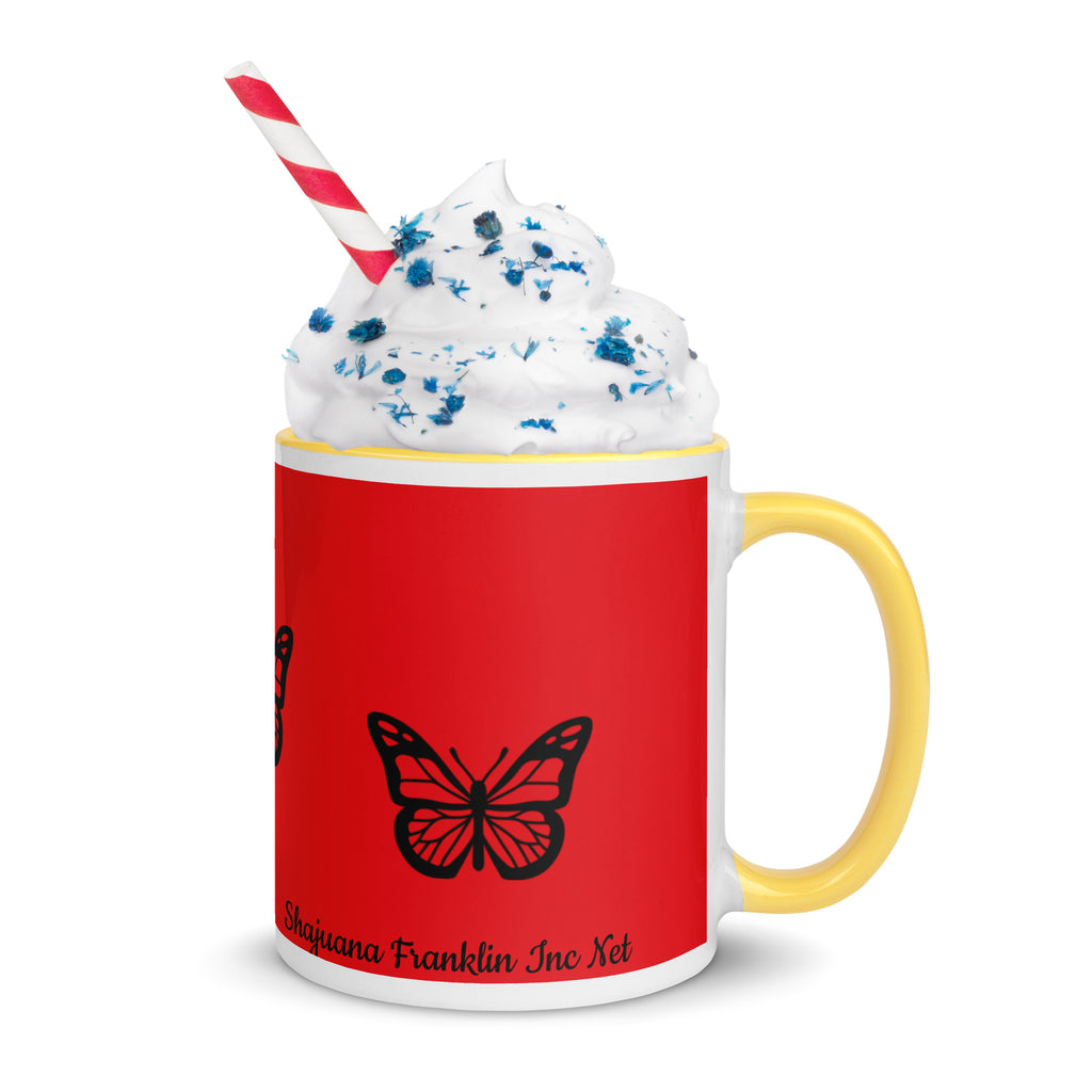 Red Butterfly Mug with Color Inside