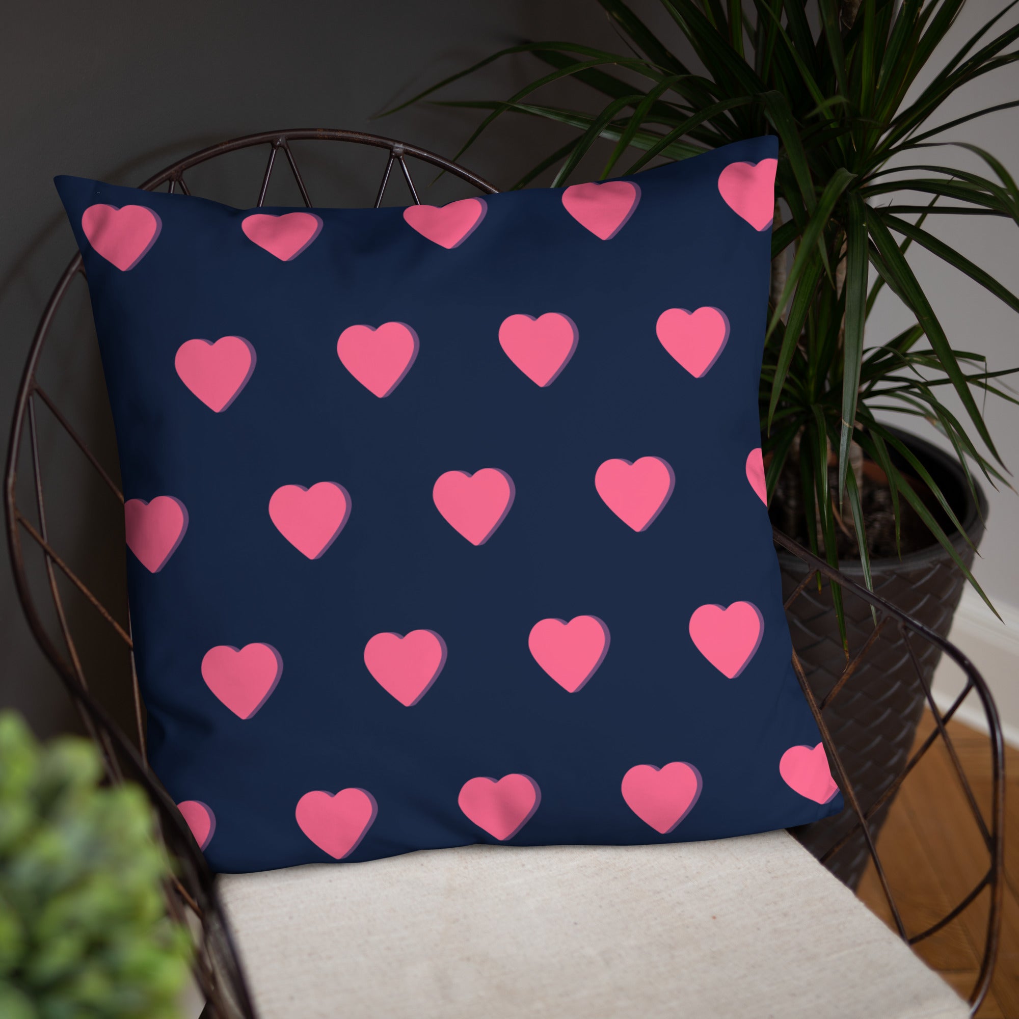 Pink Heart Decorative Pillows