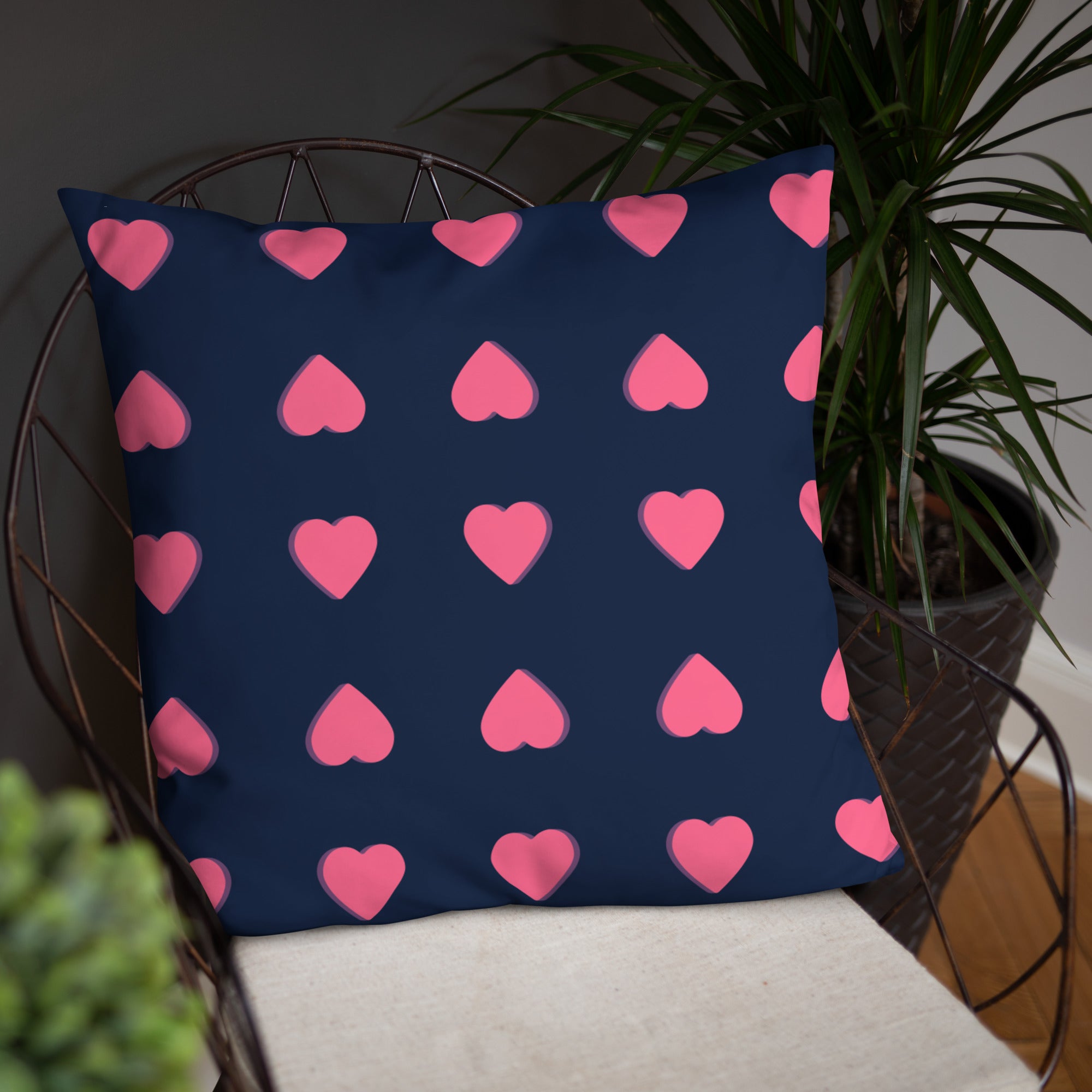 Pink Heart Decorative Pillows
