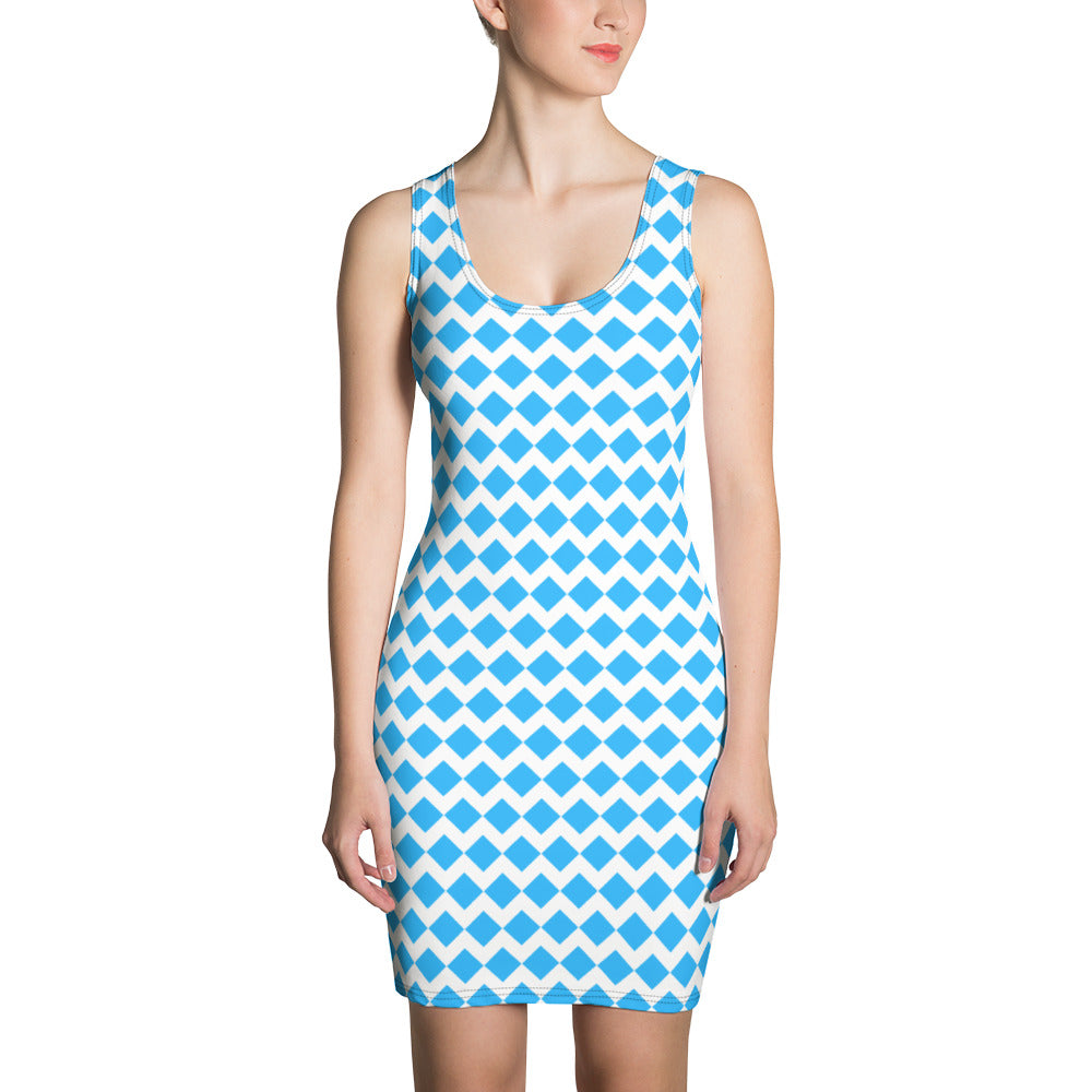 Deep Sky-Blue & White Dress