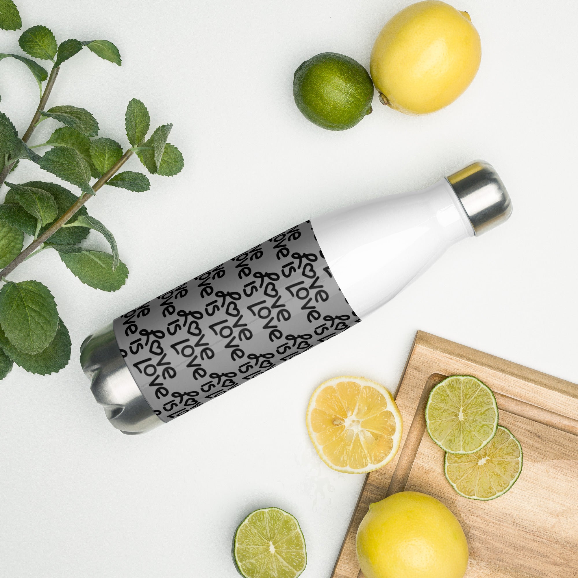 Stainless Steel Love Is Love Water Bottle