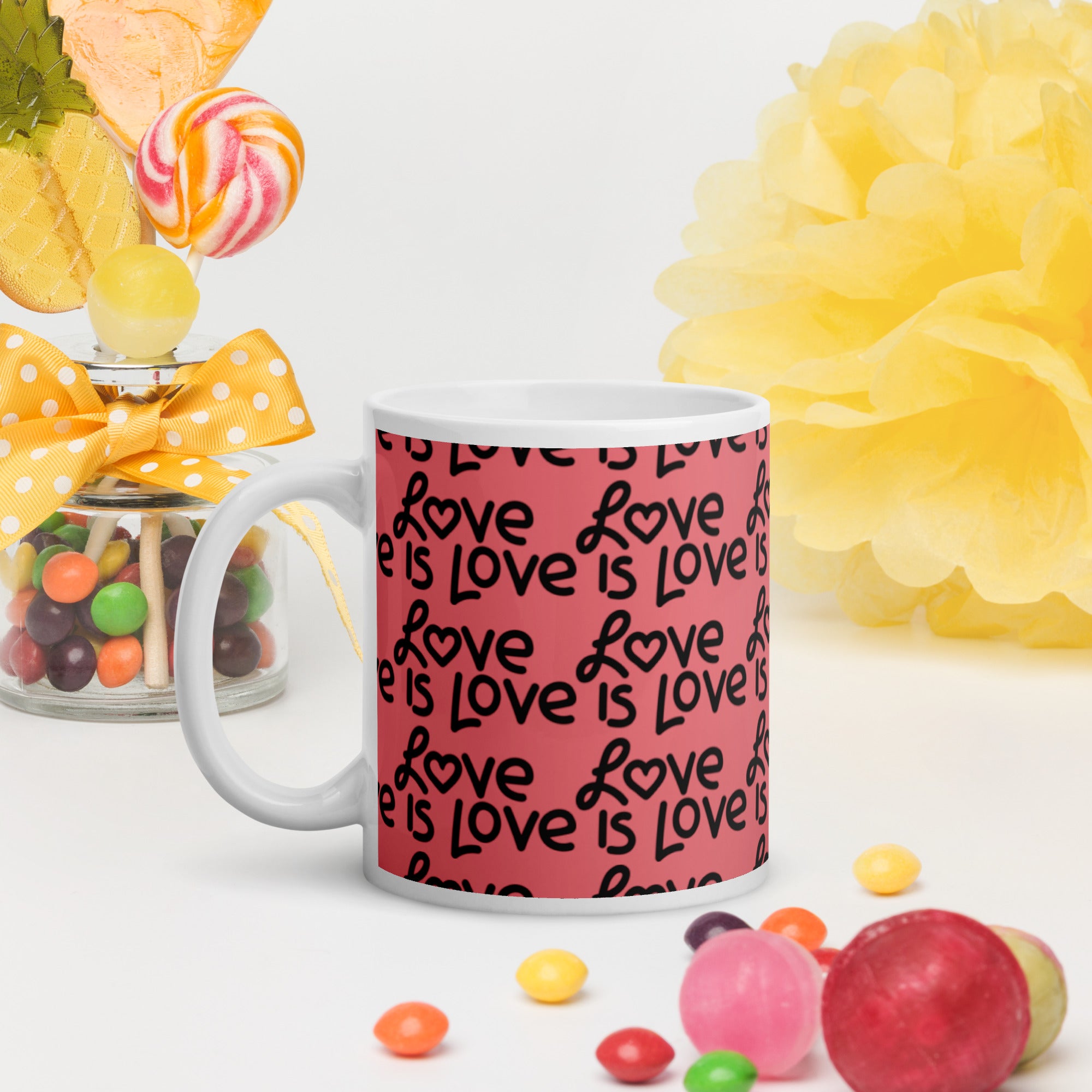 Love Is Love White glossy mug
