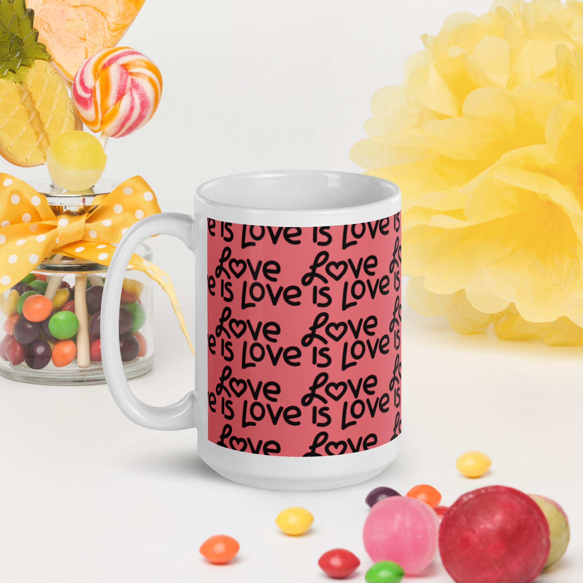Love Is Love White glossy mug